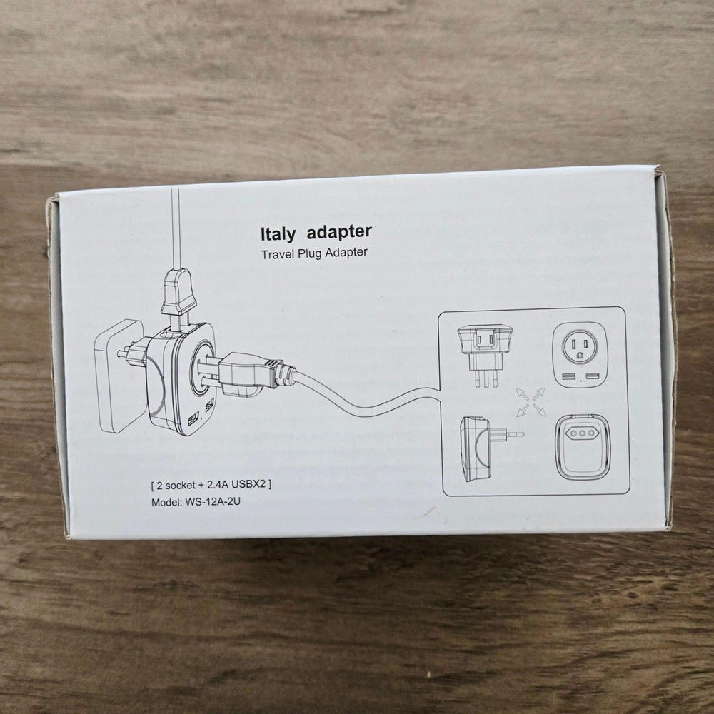 Italy Travel Adapter 3-Pack Plug Converter 2 USB Ports 2 Socket Power Outlet NEW
